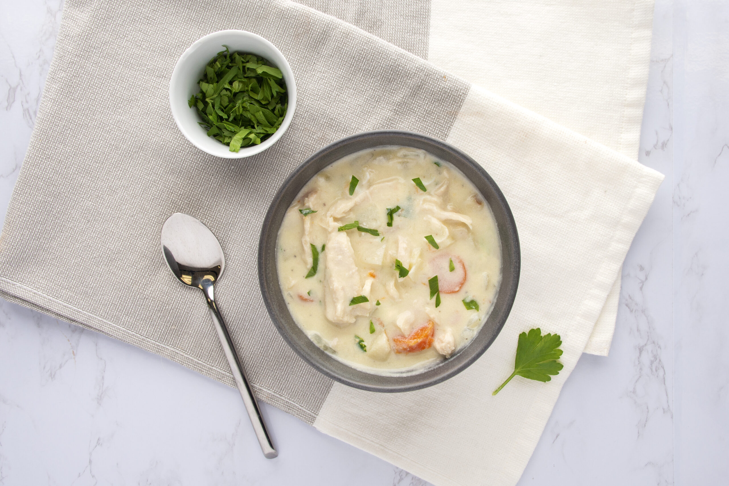 Garlic Sour Cream Chicken Soup