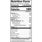 Nutritional facts label for Upstate Farms® 100% Premium Orange Juice.