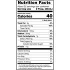 Nutritional facts label for Upstate Farms® Ultra-Pasteurized Half & Half.