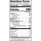 Nutritional facts label for Upstate Farms® Fruit Punch Drink.