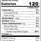 Nutrition facts label for blueberry nonfat yogurt.