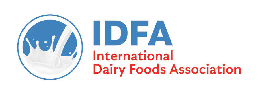 IDFA logo with a splash of milk.