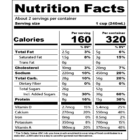 Nutritional facts label for INTENSE Milk® Lowfat Chocolate Milk.