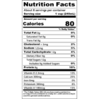 Nutritional facts label for Milk for Life® Lactose Free Fat Free Milk.
