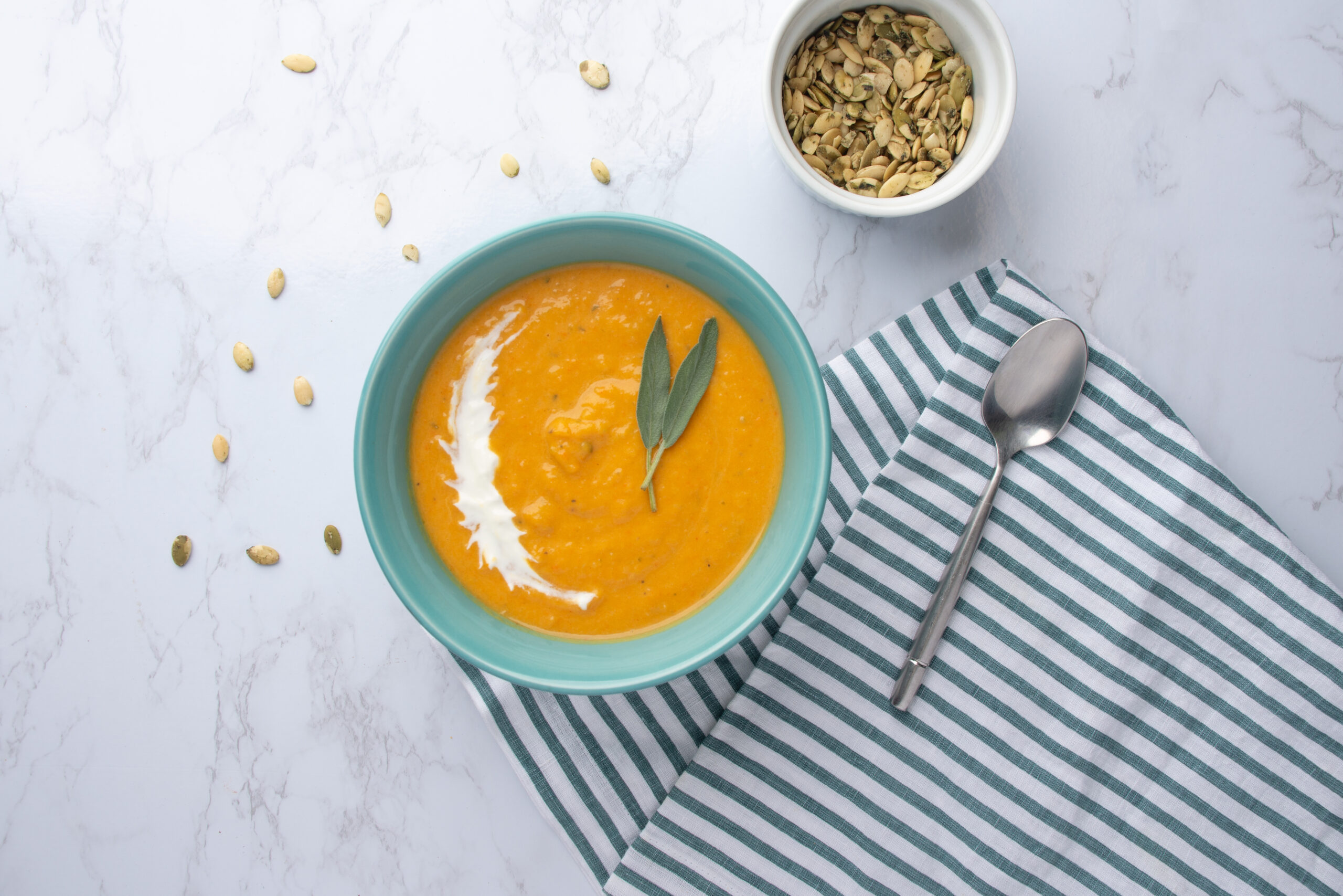 Creamy Sweet Potato & Acorn Squash Soup
