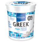 Upstate Farms® 2lb Plain Greek Nonfat Yogurt tub.