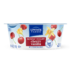 Upstate Farms® 4oz Cherry Vanilla Nonfat Yogurt cup.