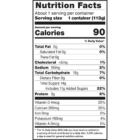Nutritional facts label for Upstate Farms® 4oz Classic Vanilla Nonfat Yogurt.