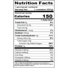 Nutritional facts label for Upstate Farms® 8oz Sweet Strawberry Nonfat Yogurt.