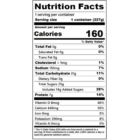 Nutritional facts label for Upstate Farms® 8oz Cherry Vanilla Nonfat Yogurt.