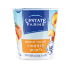 Upstate Farms® 8oz Country Peach Nonfat Yogurt cup.