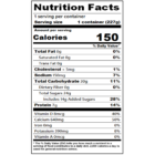 Nutritional facts label for Upstate Farms® 8oz Country Peach Nonfat Yogurt.