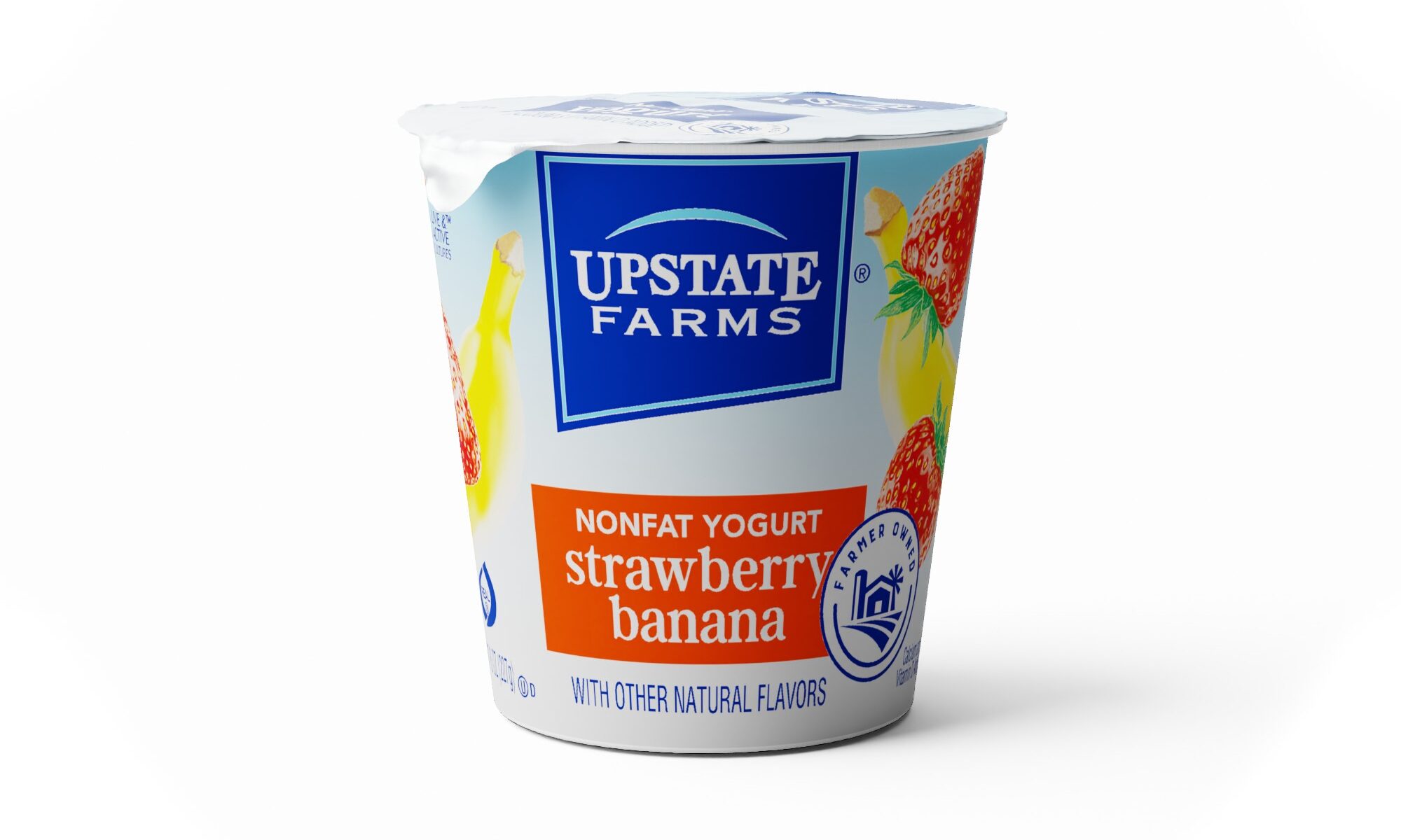 Upstate Farms NF Swiss Strawberry Banana 8oz Cup Front (1)