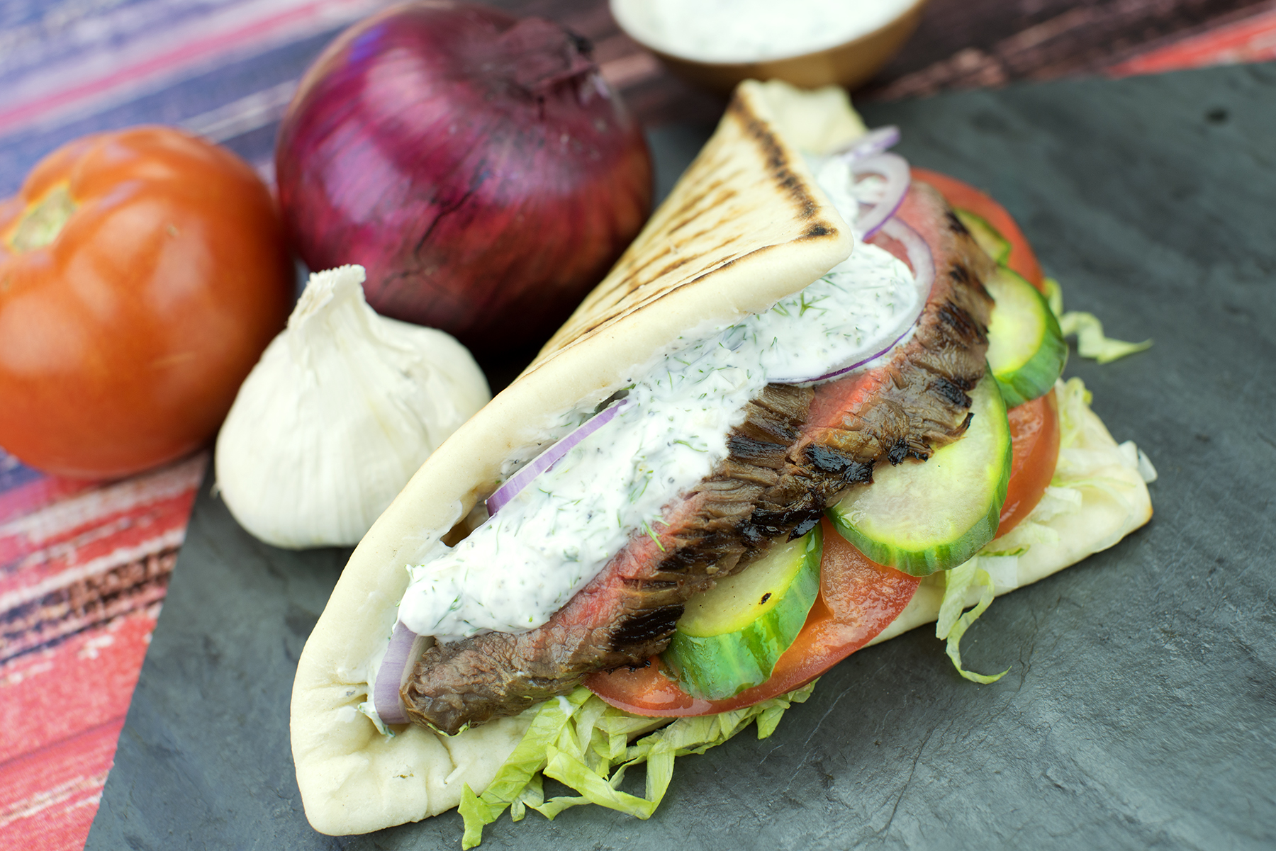 Grilled Steak Flatbread Sandwich