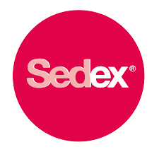 Red circle logo with the word "Sedex" written inside in white letters.