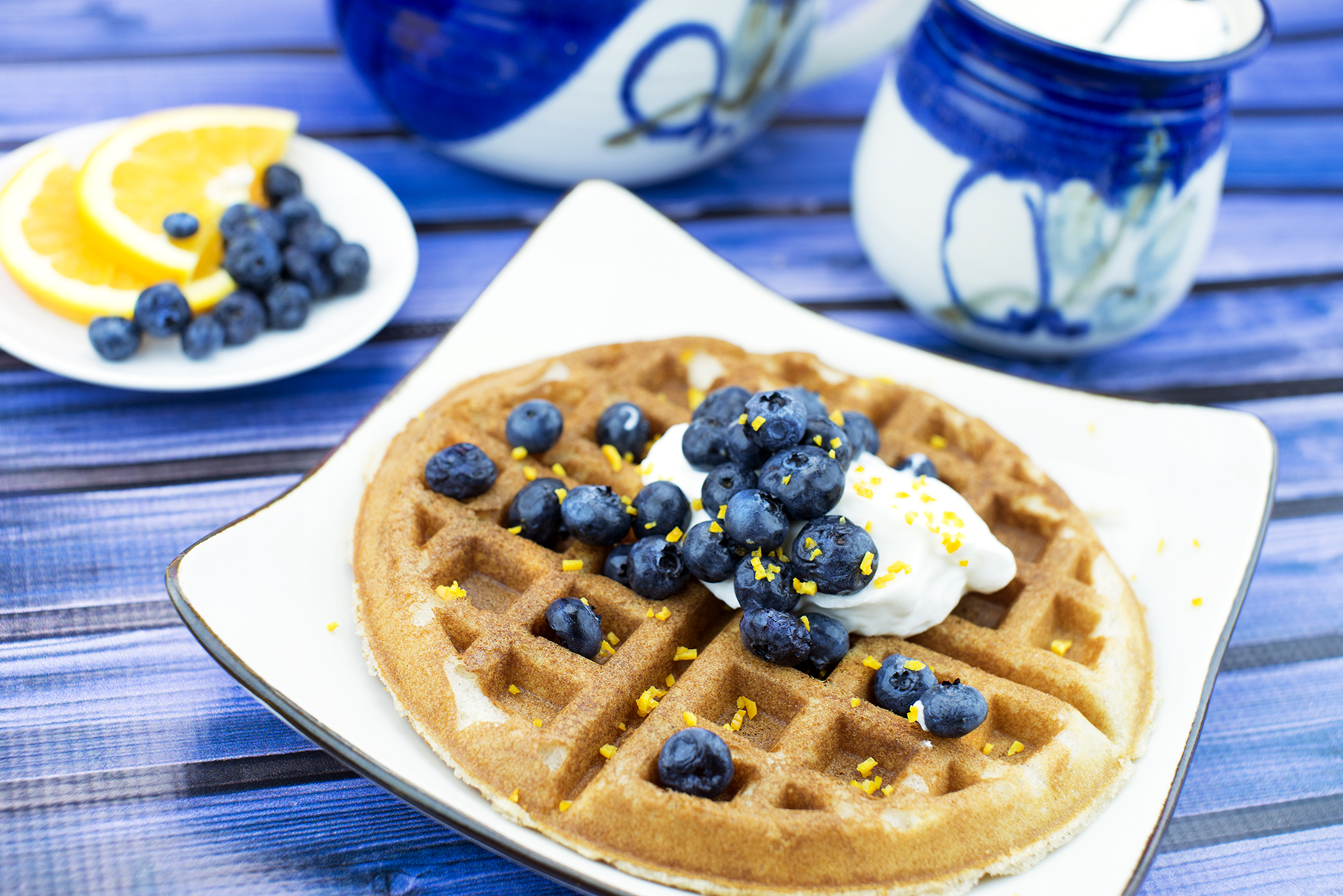 Sunshine Blueberry Waffles